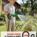 100ft Flexible Garden Hose, Lightweight Water Hose, NON-EXPANDABLE Garden Hose with 10 Function Sprayer Nozzle, Kink-Free Triple-Layer Composite Watering Hose for Yard, Lawn, Outdoor and Car Washing