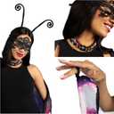 Spooktacular Creations 3pcs Adult Halloween Violet Butterfly Wing, Women Halloween Costumes Accessories, Shawl Wing with Lace Mask and Black Headband (Purple)