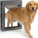 Dog Door for Large Dogs, X-Large Aluminum Frame Pet Door with 2-Way Lock, Easy Install on Interior Door/Screen/Wall, Weatherproof Magnetic Flap (X-Large, Black)