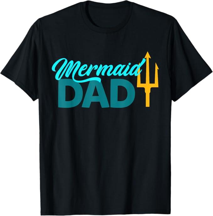 Mermaid Dad Mermaid Birthday Party Mens Gift T-Shirt, Size L