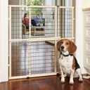 MYPET Wire Mesh Dog Gate: 29.5"-40" Wide, Pressure Mounted with No Tools; Expandable, Durable Pet Gates for Doors and Hallways, 37" Tall, Made with Sustainable Hardwood