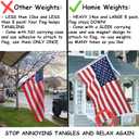 7 x Magnetic Flag/Curtain Weights 8 Pack of Waterproof Magnets + Carrying Case, Great for Stopping American Flag Tangles, Clip On Bottom, Heavy Duty Works Outdoor to Stop Wind (Red)