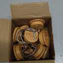 12 Pcs Boho Knots Shower Curtain Hooks Home Decorative Shower Rings Woven Wicker Ratten Decorative for Bathroom Farmhouse Curtain Hangers Accessories(Wood Color)