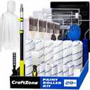 29-Piece Paint Roller Kit with 2-4 ft Extension Pole, 9-Inch and 4-Inch Rollers, Paint Brushes, Tray and Drop Cloth, Wall Painting Supplies for Home Interior, 16inch