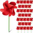30 Sets Memorial Day Decorations Red Pinwheels, DIY Patriotic Craft Kit for Kids, 4th of July Independence Day Party Favors