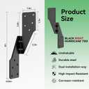 Black Right Hurricane Brackets,Hurricane Ties for Rafters,Hurricane Clips,Hurricane Straps for Shed,Seismic/Truss Brackets,Hurricane Straps for Building,Rafter Hangers(Right 25 pcs)