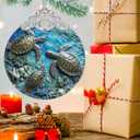 Christmas Decorations Ornaments, Stained Glass Ornament, Christmas Tree Ornaments, 2025 Gift Ornament, Xmas Gift for Friend Family Coworker - Sea Turtles