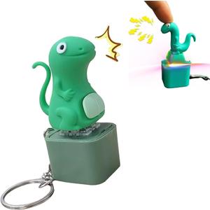 Lizard Keychain Sound, 2026 New Adults Keyboard Clicker Lizards Fidget Toys, Fun Rechargeable Keychain with Colorful Lights, Portable Stress Reliever for Anxiety & Sensory Fun (Lizard)