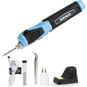 NEIKO 40421A Wireless Soldering Kit, Mini USB Rechargeable Solder Iron Pen, Rapid Heat 356-750F (180-400C) Electrical Soldering Kit, LED, 4V Lithium-Ion Battery, Cordless Soldering Iron Kit