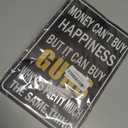 Tin Sign Guns Accessories For Men Man Cave Signs And Decor Funny Metal Tin Sign Cool Gifts For Gun Lovers Hunting Gifts For Men Man Cave Stuff For Money Can't Buy Happiness, But It Can Buy Guns