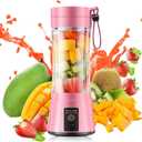 Portable Blender for Smoothies and Shakes - Mini Blender with 6 Stainless-Steel Blades for Powerful Mix Juicer with 380Ml Travel Cup for Picnic/Gym/Office, Mother's Day