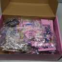 Pink Girls Ski Resort Winter Village House Building Set Compatible with Lego Friends Snow Cabin Collection, Construction Educational Toy for Kids Age 8-12 and Up 1042 PCS