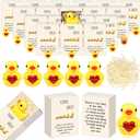 50 Set Bulk Employee Appreciation Gift for Social Worker Coworker Office Thank You Small Funny Desk Pets Cute Resin Ornament Party Favor Positive Volunteer Emotional Card Box (Heart Duck)