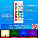 ILC RGB LED Light Bulb, Color Changing Light Bulb, 40W Equivalent, 450LM, 2700K Warm White 5W E26 Screw Base RGBW, A15 Color Lights Bulb - 12 Color Choices - Timing Infrared Remote Control (4 Pack)