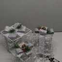 Festive Set of 3 LED Light Up Christmas Boxes, Battery Operated, Timer, 8 Patterns, 60 LEDs - Indoor/Outdoor Décor