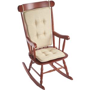 Klear Vu Embrace Rocking Chair Cushions for Living Room, Nursery, or Home Office, Tufted and Non-Slip Pads, 2 Piece Set, Seat 16"x15" and Seat Back 24"x17", Natural