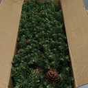 9 FT Christmas Garland Pre-lit 70 LED Lights Holiday Artificial Decor for Stairs Mantle Door Indoor Outdoor Garland with Battery Operated Timer (Green Spruce)