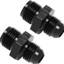 6AN Male to 5/8-18 Inverted Flare Adapter Fitting Connector Aluminum Black, Pack of 2