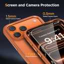 Miracase Magnetic for iPhone 17 Pro Case 6.3" with Screen Protector, [Compatible with MagSafe] Military-Grade Protection, Anti-Fingerprint, Slim Thin Phone Case for 17 Pro Cover, Orange