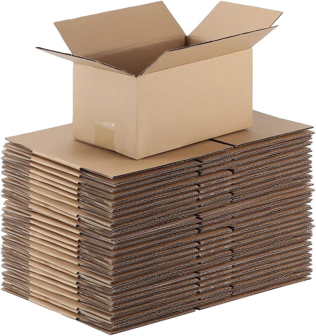 CRUGLA Shipping Corrugated Boxes Mailers 7x5x4 inch, Kraft Cardboards Packing Boxes for Business, Home, Packs of 25 (Brown)