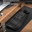 Wireless Keyboard and Mouse Combo,2.4G Full Size Wave Keys Ergonomic Keyboard with Wrist Rest for Natural Typing, 3 DPI Adjustable Ergonomic Silent Mouse for Computer/Laptop/Windows/Mac (Black)