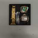 Lerobo Compatible with Apple Watch Band  42mm, Solid Stainless Steel Metal Band with 2 Pack Protective Cover Case for iWtach Series 11 10  SE Ultra Men Women (Gold)