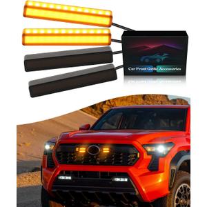 4Pcs Amber Grill Lights for 2024 2025 Toyota Tacoma LED Grille Marker Light 4th Gen Tacoma Accessories Front Bumper Raptor Lamp