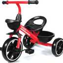 KRIDDO Kids Tricycles Age 24 Month to 4 Years, Trike for 2.5 to 5 Year Old, Gift Tricycles for 2-4 Year Olds, Trikes for Toddlers, Red