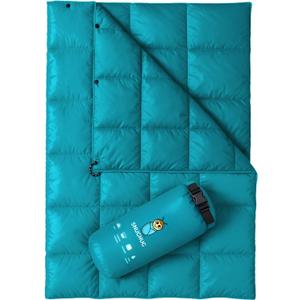 Puffy Blanket for Cold Weather - Down Camping Blanket with Sustainable Insulation, Lightweight & Warm Outdoor Camping Quilt, Water-Resistant, Compact & Packable (Maritime)