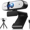 2K Webcam, Full HD Webcam for PC, Web Camera with Microphone, Tripod, Auto-Focus, Privacy Cover, USB, for Live Streaming & Video Conferencing