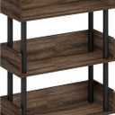 Furinno Turn-N-Tube 3-Tier Multipurposes Display Rack, Open Shelf Rack/Storage with Back & Side Panel, Walnut