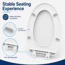 Elongated Toilet Seat, Quiet Slow Close, White Plastic, Comfortable Design