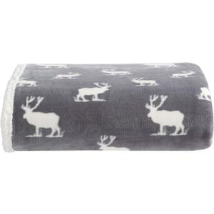 Eddie Bauer - Throw Blanket, Brushed Fleece & Plush Sherpa Bedding, Blanket for Couch & Bed (Elk Stance Grey, 50" x 60")