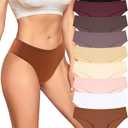 FINETOO Cotton Underwear for Women Sexy Low Rise Ribbed Hipster Breathable Soft Womens Bikini Panties Cheeky XL 9 Pack