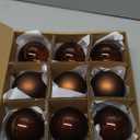 DN DECONATION Brown Glass Christmas Ball Ornaments, Set of 9, 3' Hanging Christmas Baubles for Xmas Tree Decoration, Wedding Party Gift