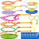 JOYIN Big Bubble Wands Set with with Tray, 21" Giant Bubble Wands Bulk for Kids, Summer, Outdoor Play Period & Birthday Party & Games, 6 Pcs Solution Suitable, Suitable for All Age People