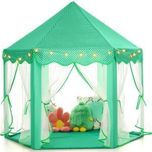 Monobeach Princess Tent Girls Green Large Playhouse Kids Castle Play Tent with Star Lights Gift Toy for Children Indoor and Outdoor Games