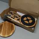 Chip Rack Display Stand, 5 Tiers 40 Clips Snack Organizer, 360 Rotating Wooden Base Chip Holder Snack Holder for Pantry, Countertop, Concession Stand, Vendor and Retail Store