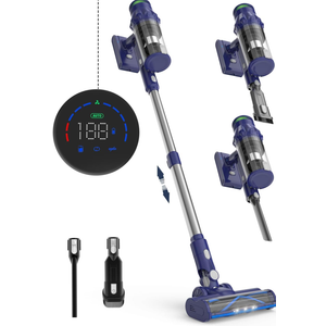 Cotiro Cordless Vacuum Cleaner, Home Stick Vac Rechargeable Battery Pet Hair Carpet Hardwood Floor, Handheld Portable High Power Lightweight Wireless Household, Blue