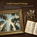 Vintage Gold Framed Wall Art Forest Canvas Art Landscape Print, 24"L x 16"W