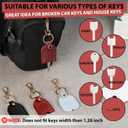 8 x Leather Keys Sleeve for Broken Car Key Loop Replacement, Keychain Cover Cute Protector and Holder for Men, Women (Red)