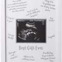 Tiny Ideas Sonogram Signature Frame - Ultrasound Picture Keepsake, Gender Neutral Baby Shower Decor, First Time Moms Pregnancy Gift, Guest Book Alternative, Ideal for Nursery, Marker Included