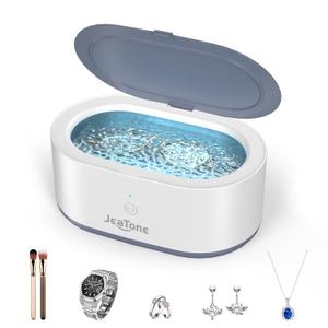 JeaTone Ultrasonic Jewelry Cleaner, 46KHz Professional Ultrasonic Cleaning Machine for Rings, Eyeglasses, Retainers, Dentures & Watches, 20oz Stainless Steel Sonic Jewelry Cleaner Pod (Gray)