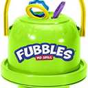 Little Kids Fubbles No-Spill Big Bubble Bucket in Green for Multi-Child Play, Made in the USA