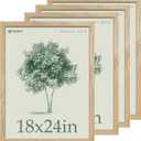 18x24 Poster Frame 4 Pack, Natural Solid Wood Picture Frame, Elegant Wood Grain, Wall Hanging