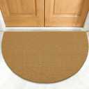 OLANLY Half Circle Door Mat 35x23, Low Profile Doormat (Plain Brown)