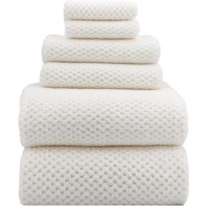 YTYC Towels, 39x78 Inch Oversized Bath Sheets for Adults Luxury Extra Large Bath Towels Sets of 6 Super Soft Shower Towels for Bathroom Microfiber 80% Polyester (White,6 Piece)