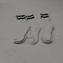 MONFOOT Men's/Women's 4-8 Pairs Athletic Cushion Crew Socks, Multipack (Medium, 09 [Stripe] White With Black Stripes)
