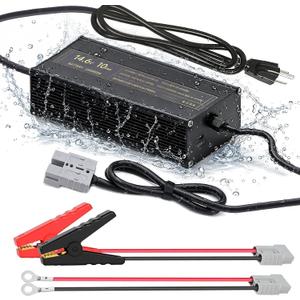 Waterproof 14.6V 10A LiFePO4 Onboard Charger for 12V Batteries