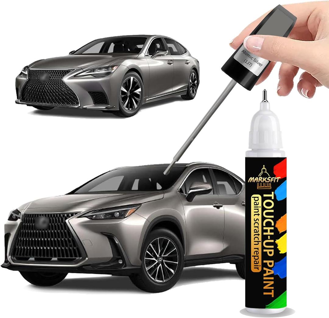 Atomic Silver(1J7) Touch Up Paint For Lexus Exact Match-Chips and Nicks 2 in 1 Car Paint Pen Scratch Rapair for NXRX/GX/RZ/LX/ES/IS/LS/UX HYBRID
